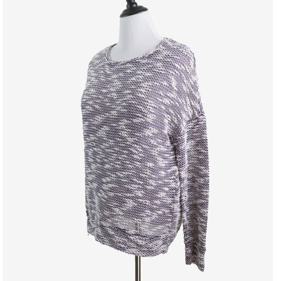 Fabletics Size L Juliette Popcorn Pullover Sweater Purple Cream - Picture 1 of 10